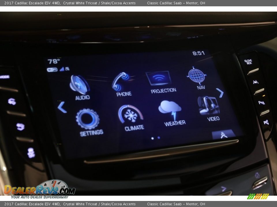 2017 Cadillac Escalade ESV 4WD Crystal White Tricoat / Shale/Cocoa Accents Photo #8