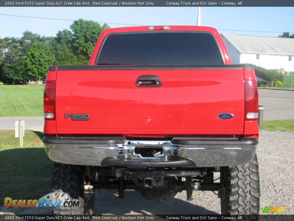 2003 Ford F250 Super Duty XLT Crew Cab 4x4 Red Clearcoat / Medium Flint Grey Photo #4