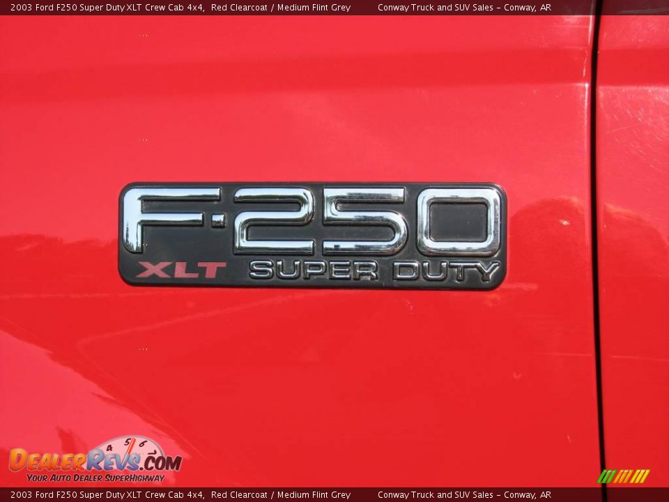 2003 Ford F250 Super Duty XLT Crew Cab 4x4 Red Clearcoat / Medium Flint Grey Photo #11