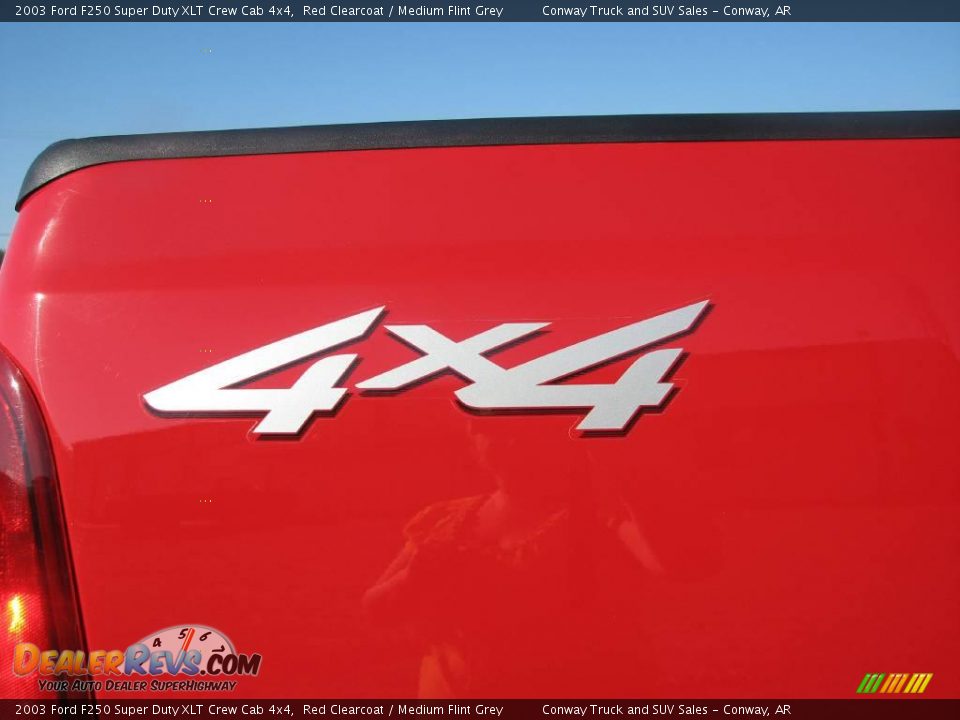 2003 Ford F250 Super Duty XLT Crew Cab 4x4 Red Clearcoat / Medium Flint Grey Photo #12