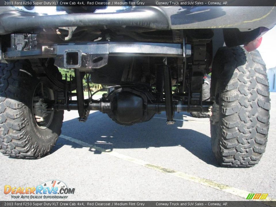 2003 Ford F250 Super Duty XLT Crew Cab 4x4 Red Clearcoat / Medium Flint Grey Photo #13