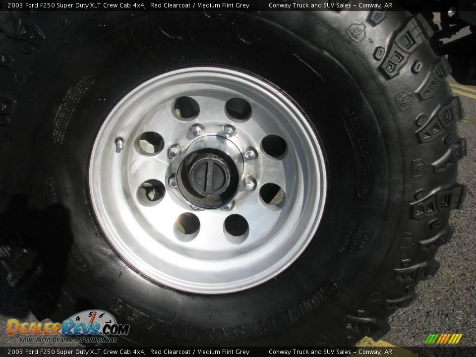 2003 Ford F250 Super Duty XLT Crew Cab 4x4 Red Clearcoat / Medium Flint Grey Photo #15