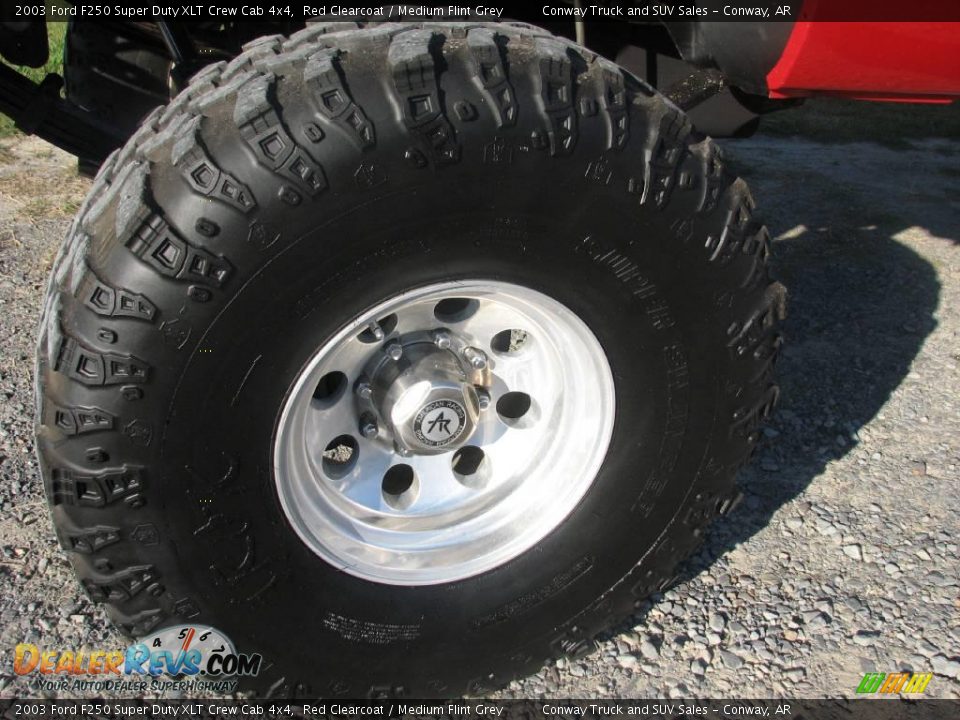 2003 Ford F250 Super Duty XLT Crew Cab 4x4 Red Clearcoat / Medium Flint Grey Photo #16