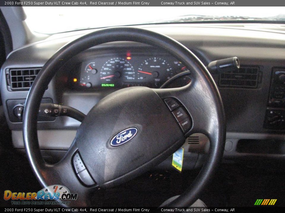 2003 Ford F250 Super Duty XLT Crew Cab 4x4 Red Clearcoat / Medium Flint Grey Photo #22