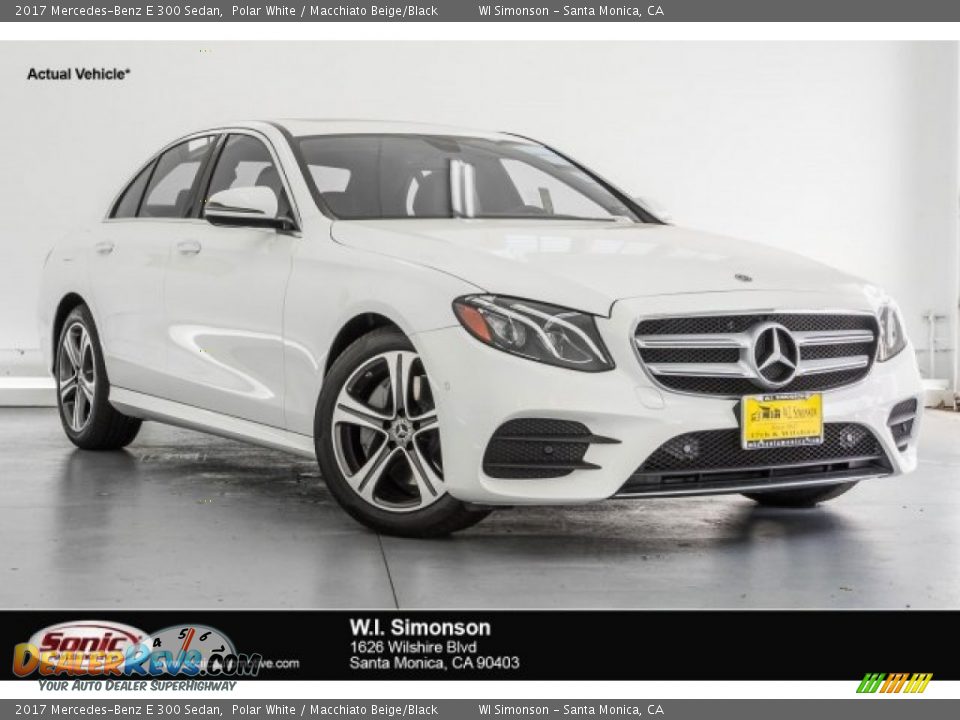 2017 Mercedes-Benz E 300 Sedan Polar White / Macchiato Beige/Black Photo #1