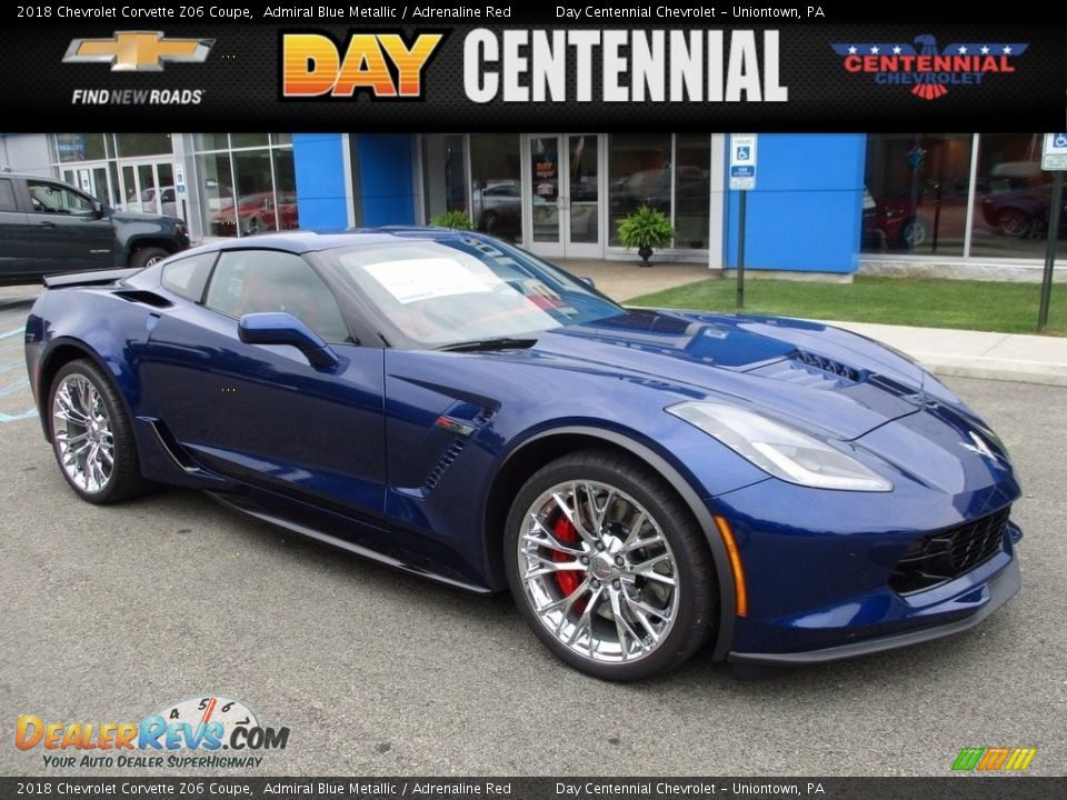 2018 Chevrolet Corvette Z06 Coupe Admiral Blue Metallic / Adrenaline Red Photo #1