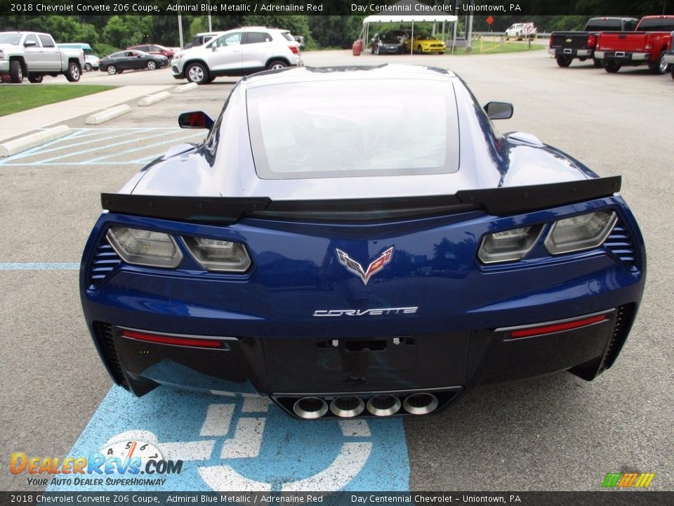 2018 Chevrolet Corvette Z06 Coupe Admiral Blue Metallic / Adrenaline Red Photo #8