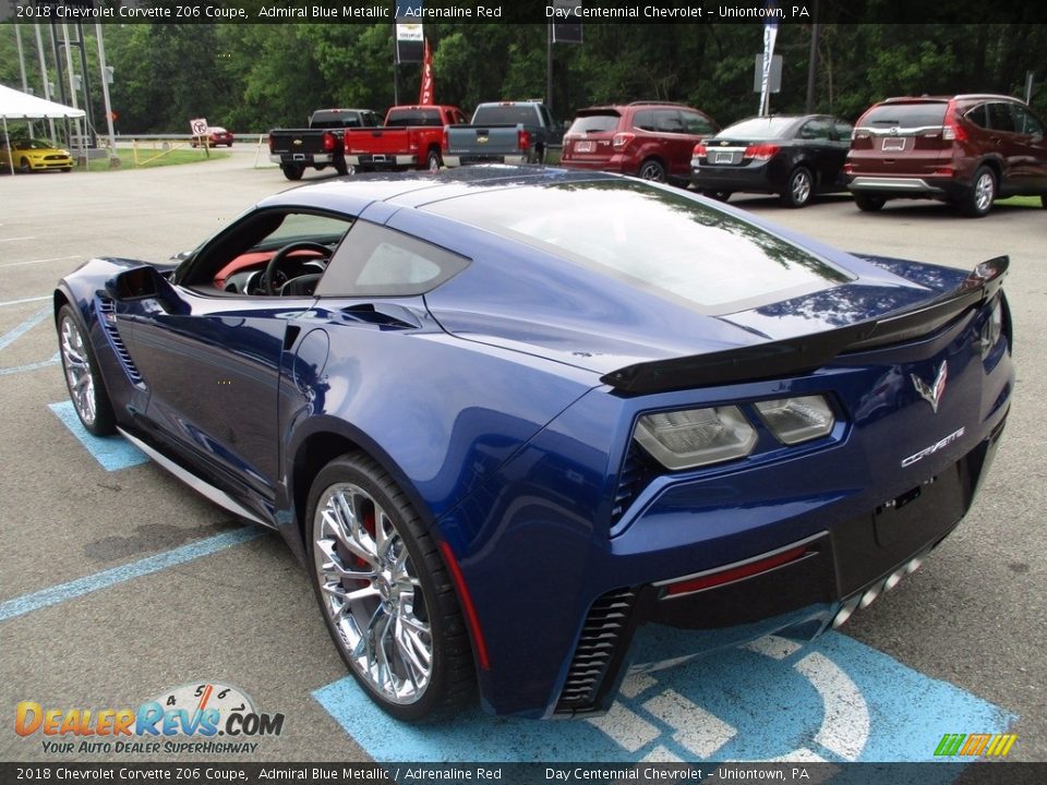 2018 Chevrolet Corvette Z06 Coupe Admiral Blue Metallic / Adrenaline Red Photo #9