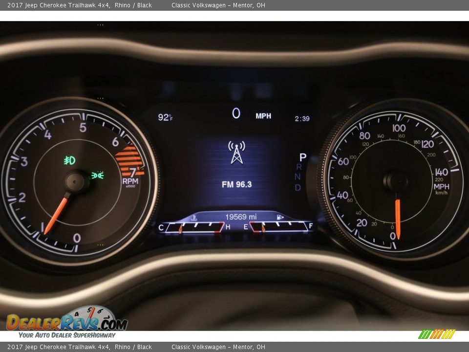 2017 Jeep Cherokee Trailhawk 4x4 Rhino / Black Photo #9