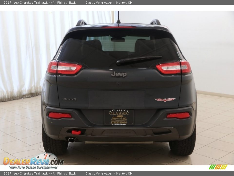 2017 Jeep Cherokee Trailhawk 4x4 Rhino / Black Photo #22