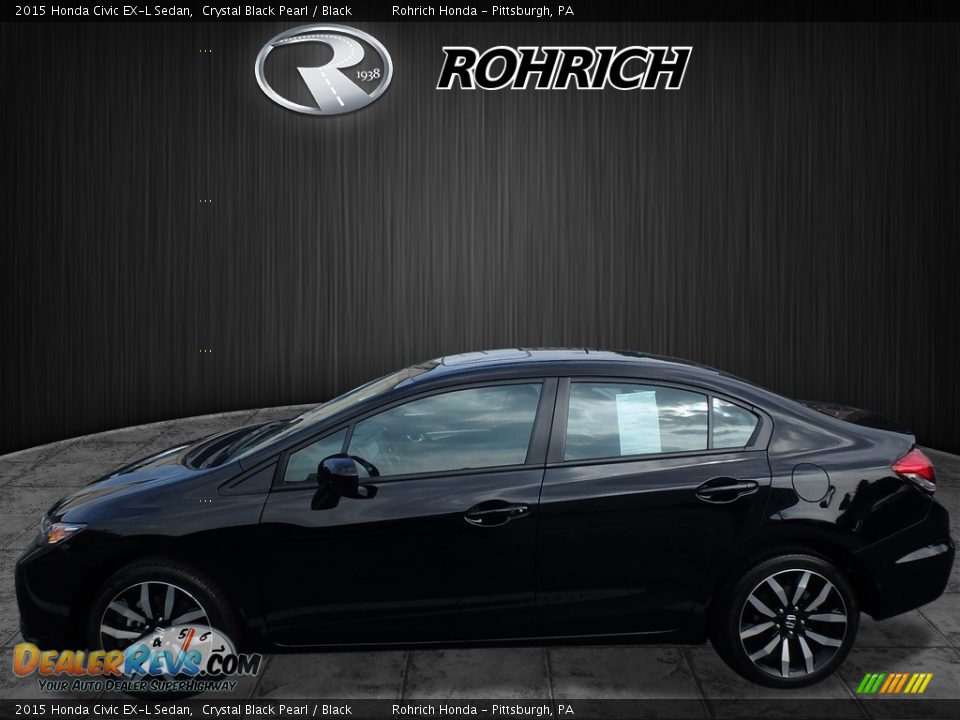 2015 Honda Civic EX-L Sedan Crystal Black Pearl / Black Photo #4
