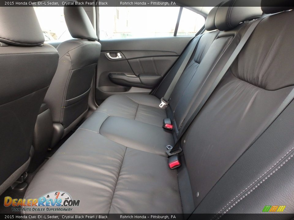 2015 Honda Civic EX-L Sedan Crystal Black Pearl / Black Photo #7