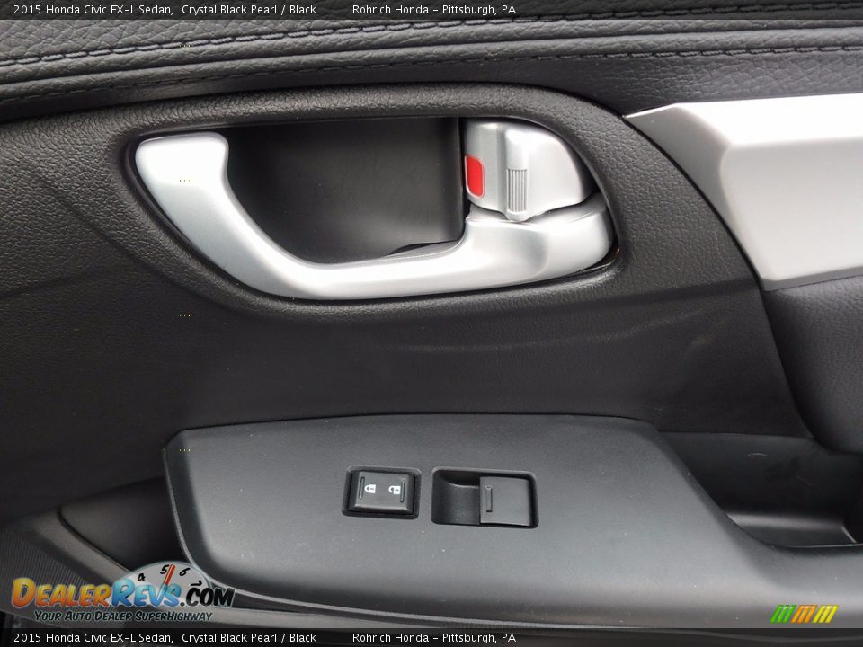 2015 Honda Civic EX-L Sedan Crystal Black Pearl / Black Photo #11