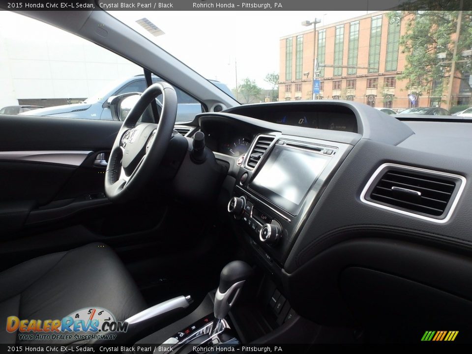 2015 Honda Civic EX-L Sedan Crystal Black Pearl / Black Photo #13