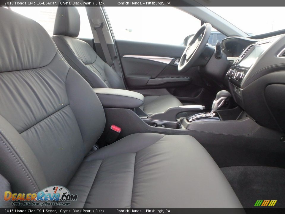 2015 Honda Civic EX-L Sedan Crystal Black Pearl / Black Photo #14