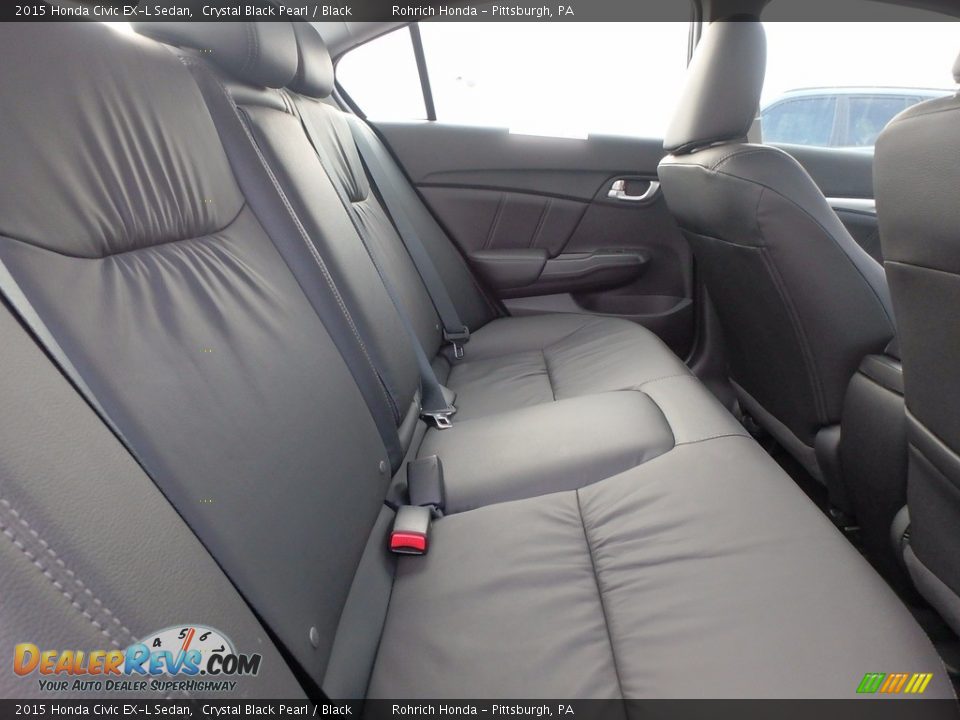 2015 Honda Civic EX-L Sedan Crystal Black Pearl / Black Photo #15