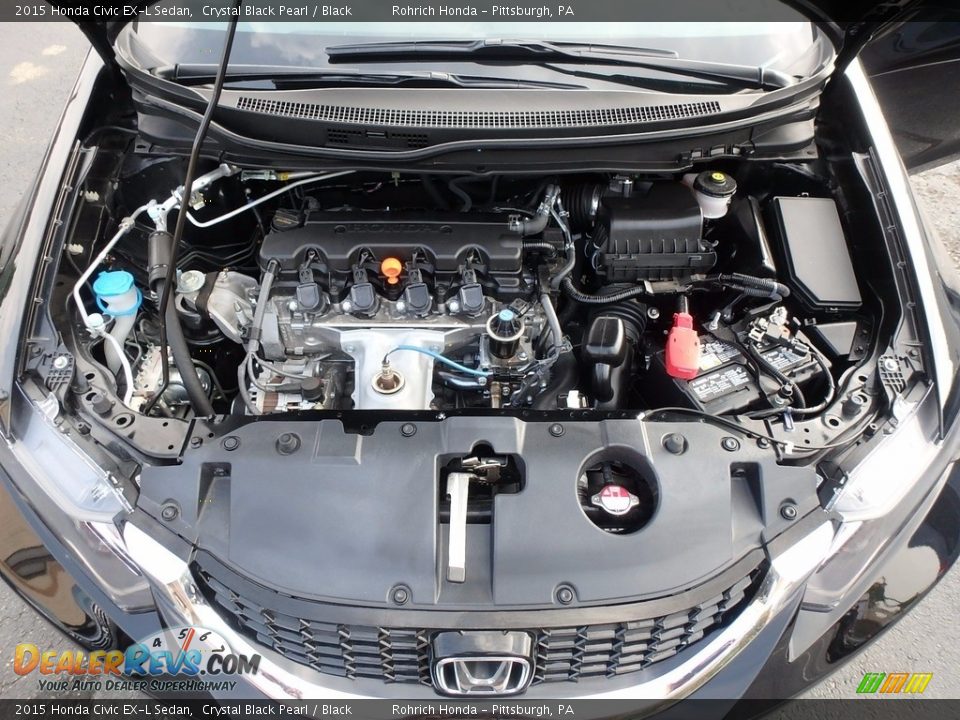 2015 Honda Civic EX-L Sedan Crystal Black Pearl / Black Photo #17