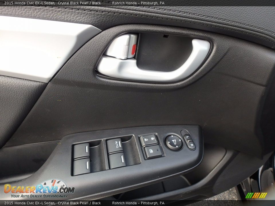 2015 Honda Civic EX-L Sedan Crystal Black Pearl / Black Photo #19