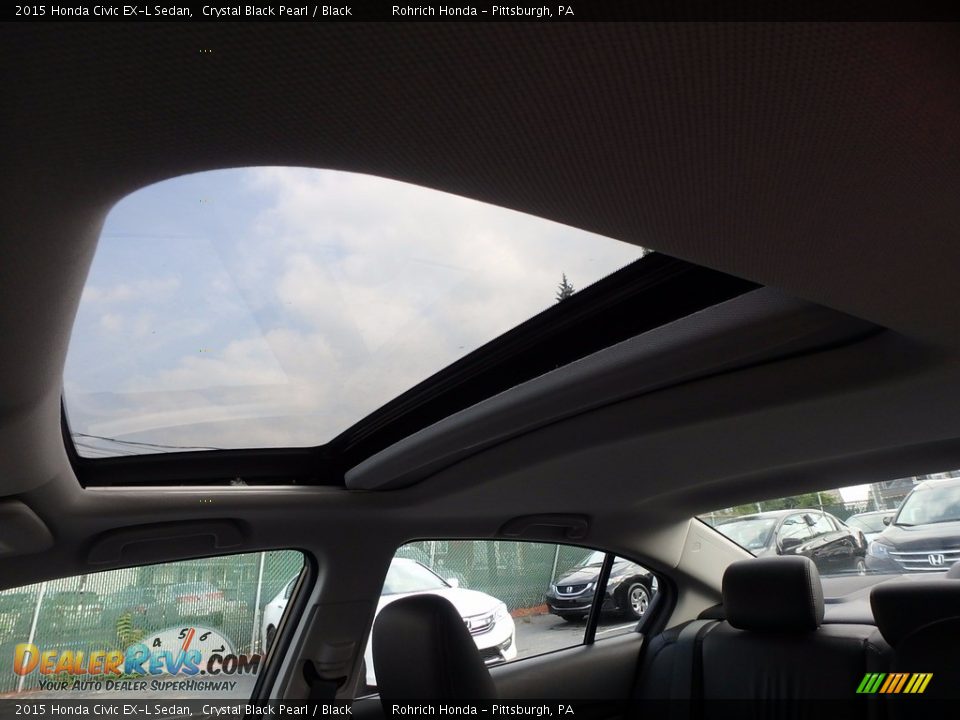 2015 Honda Civic EX-L Sedan Crystal Black Pearl / Black Photo #21
