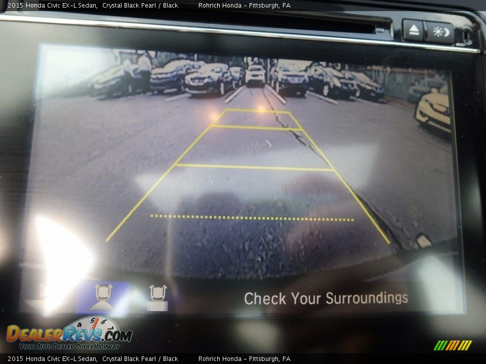 2015 Honda Civic EX-L Sedan Crystal Black Pearl / Black Photo #25
