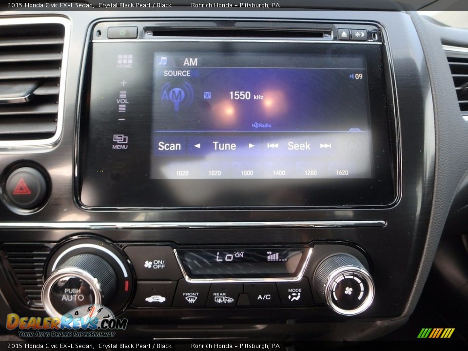 2015 Honda Civic EX-L Sedan Crystal Black Pearl / Black Photo #26
