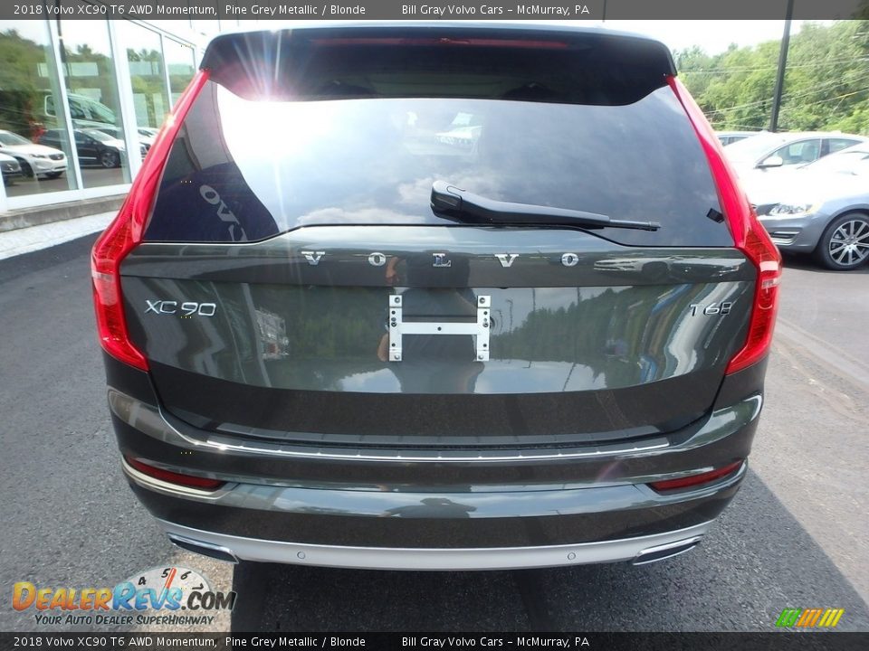 2018 Volvo XC90 T6 AWD Momentum Pine Grey Metallic / Blonde Photo #3