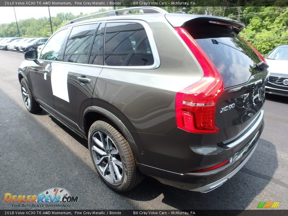 2018 Volvo XC90 T6 AWD Momentum Pine Grey Metallic / Blonde Photo #4
