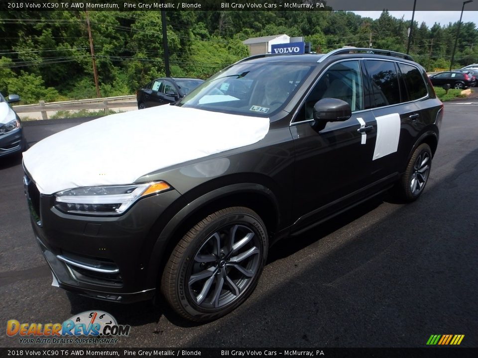 2018 Volvo XC90 T6 AWD Momentum Pine Grey Metallic / Blonde Photo #5