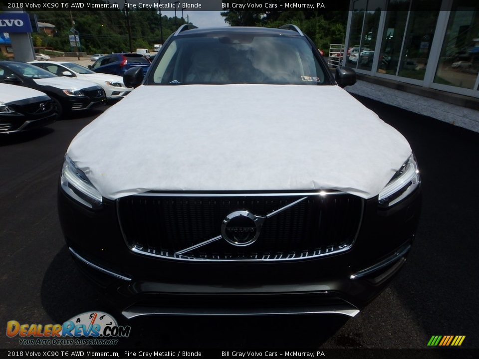 2018 Volvo XC90 T6 AWD Momentum Pine Grey Metallic / Blonde Photo #6