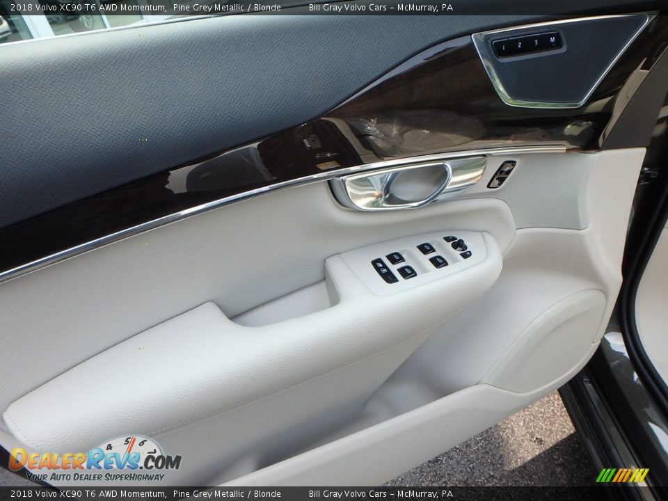 2018 Volvo XC90 T6 AWD Momentum Pine Grey Metallic / Blonde Photo #11