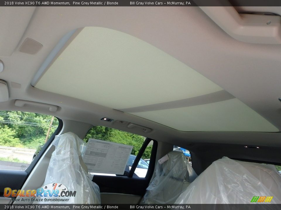 2018 Volvo XC90 T6 AWD Momentum Pine Grey Metallic / Blonde Photo #12
