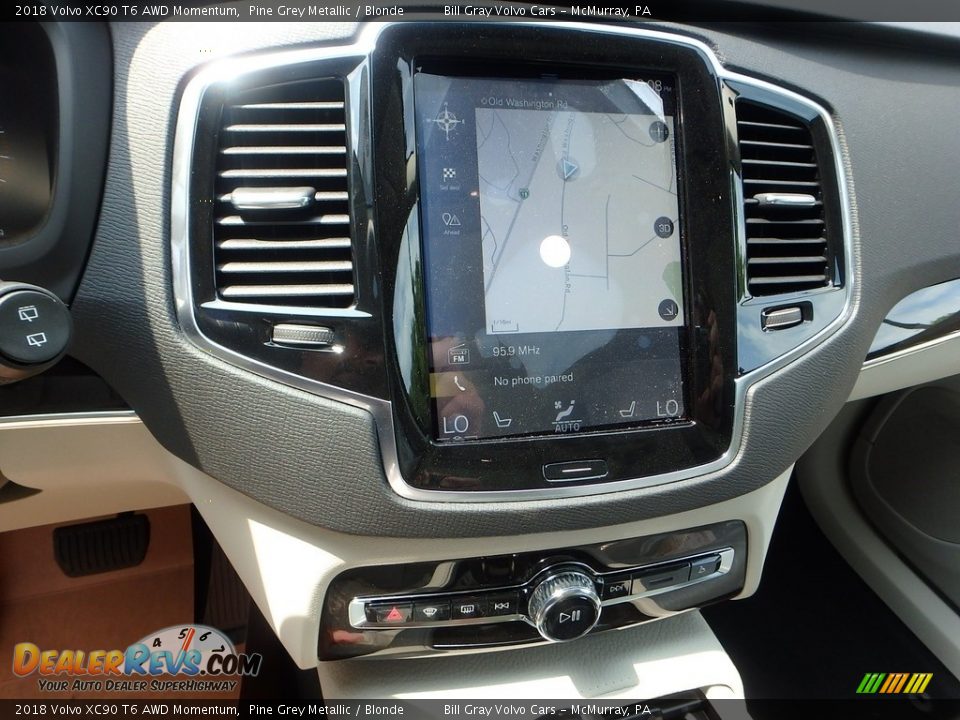 2018 Volvo XC90 T6 AWD Momentum Pine Grey Metallic / Blonde Photo #14