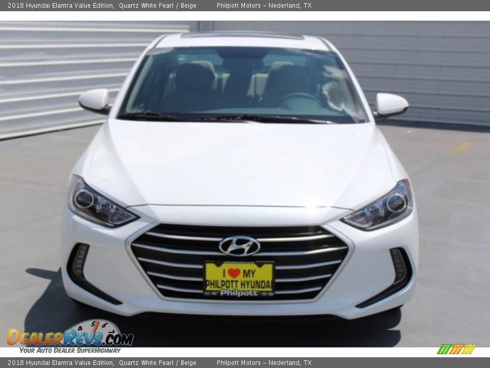 2018 Hyundai Elantra Value Edition Quartz White Pearl / Beige Photo #2