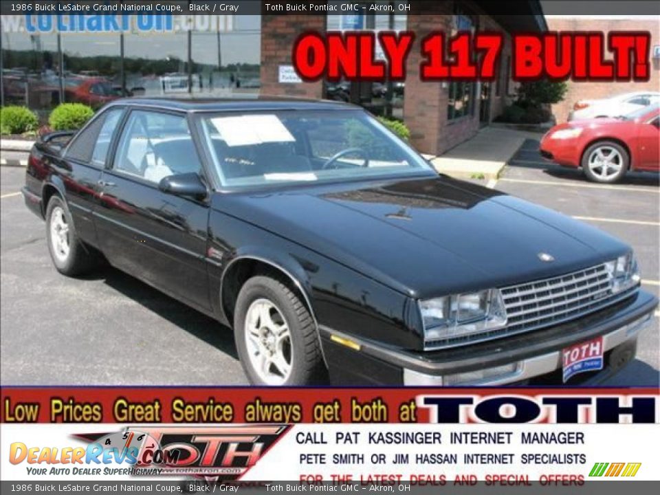 1986 Buick LeSabre Grand National Coupe Black / Gray Photo #1