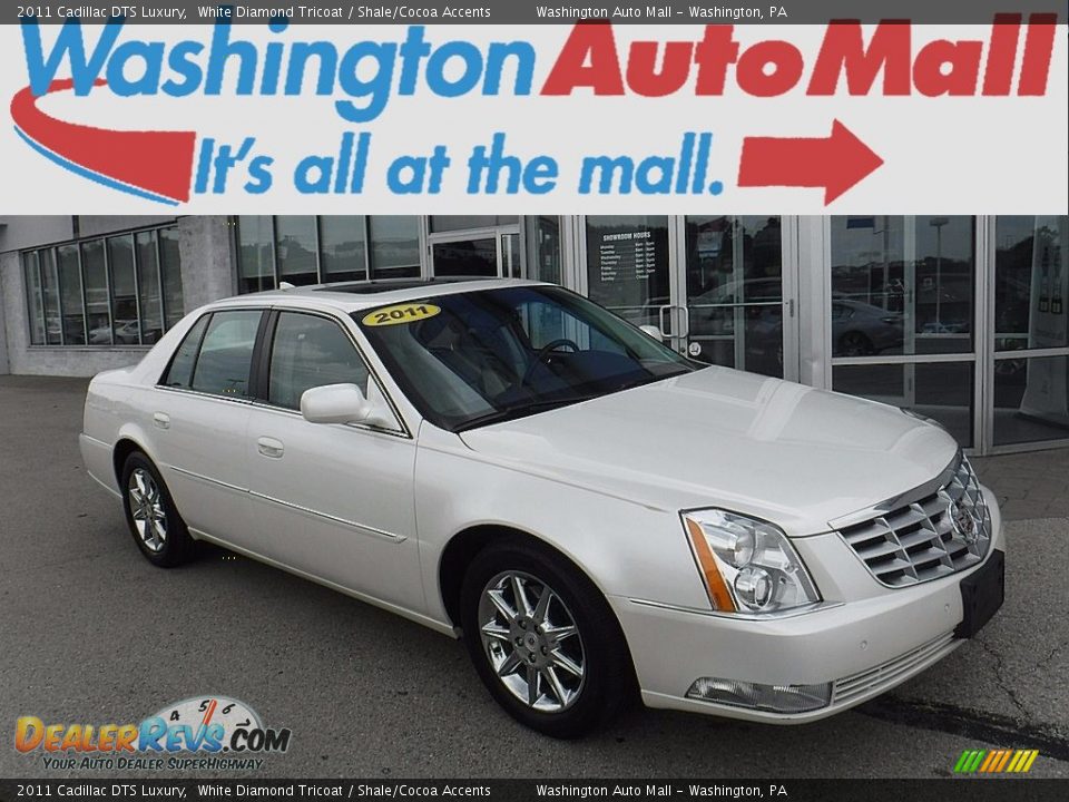 2011 Cadillac DTS Luxury White Diamond Tricoat / Shale/Cocoa Accents Photo #1
