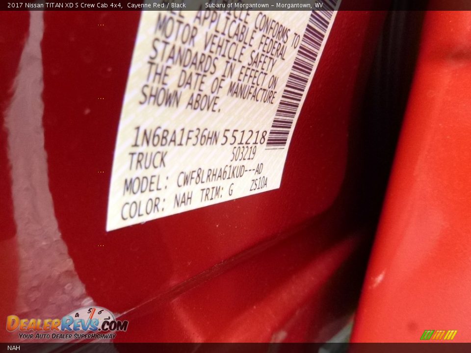 Nissan Color Code NAH Cayenne Red