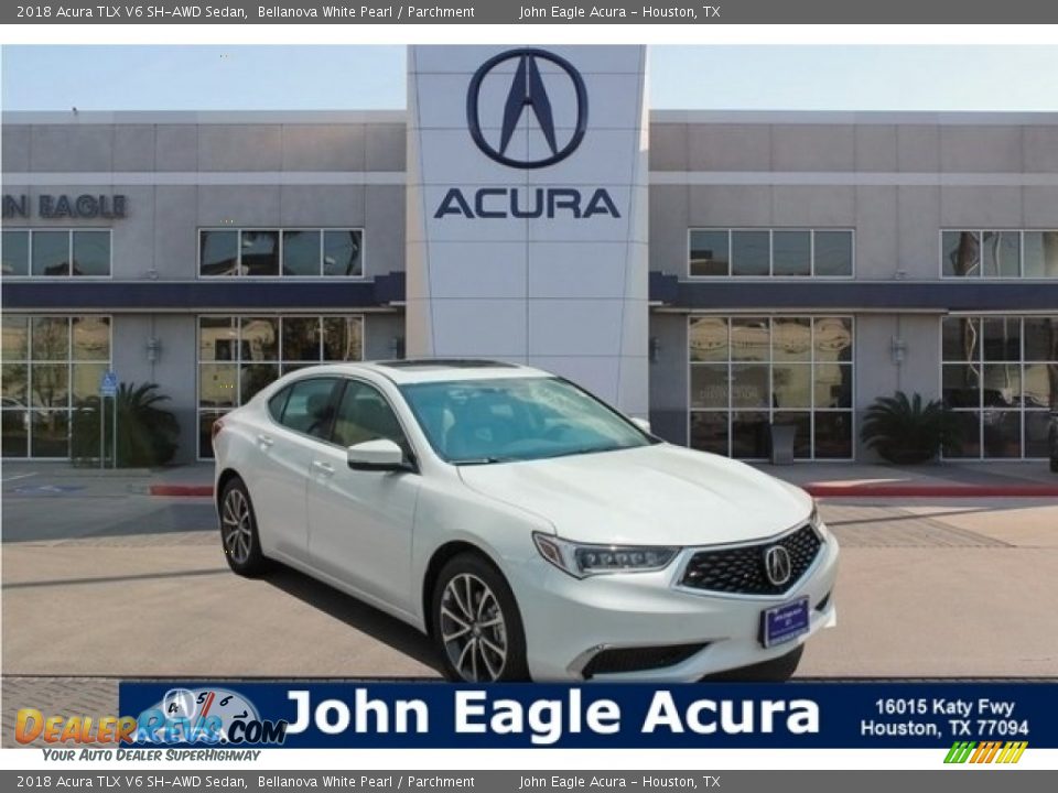 2018 Acura TLX V6 SH-AWD Sedan Bellanova White Pearl / Parchment Photo #1