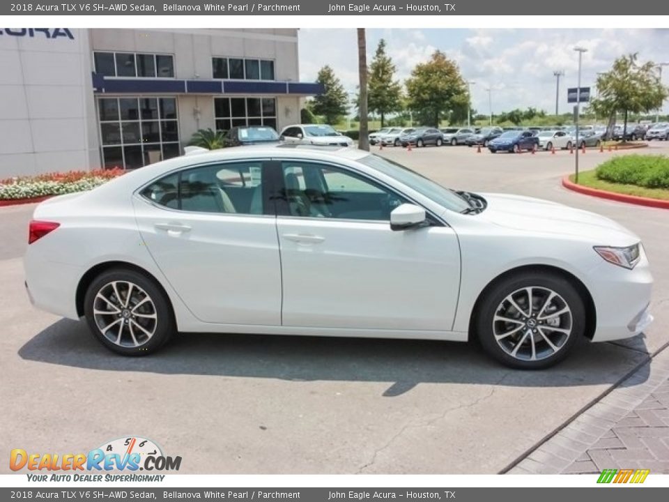 2018 Acura TLX V6 SH-AWD Sedan Bellanova White Pearl / Parchment Photo #8
