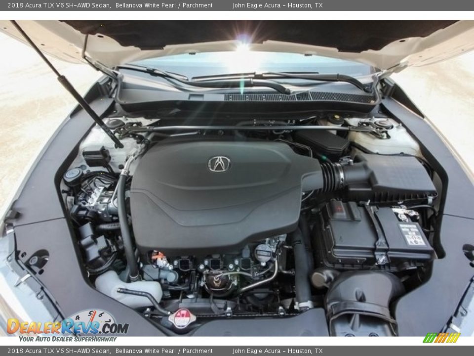 2018 Acura TLX V6 SH-AWD Sedan Bellanova White Pearl / Parchment Photo #23