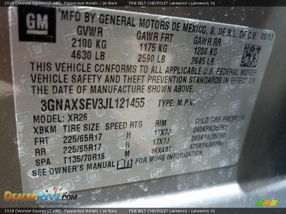 2018 Chevrolet Equinox LT AWD Pepperdust Metallic / Jet Black Photo #8