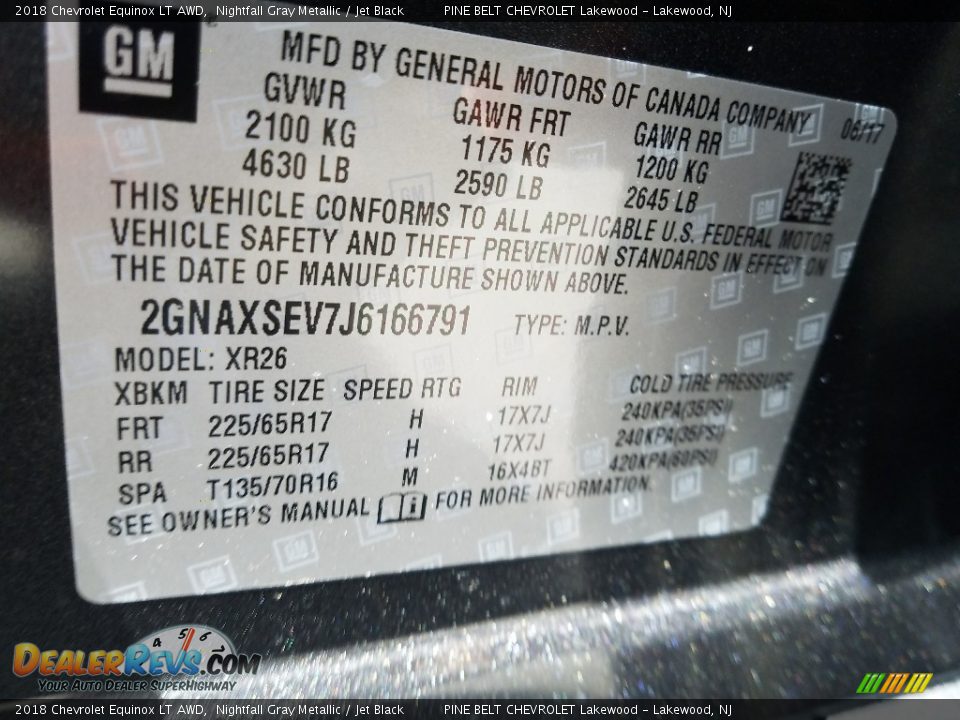 2018 Chevrolet Equinox LT AWD Nightfall Gray Metallic / Jet Black Photo #8