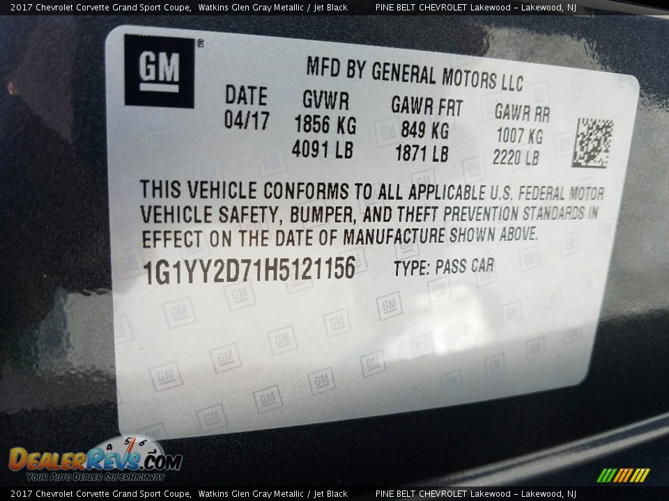 2017 Chevrolet Corvette Grand Sport Coupe Watkins Glen Gray Metallic / Jet Black Photo #8