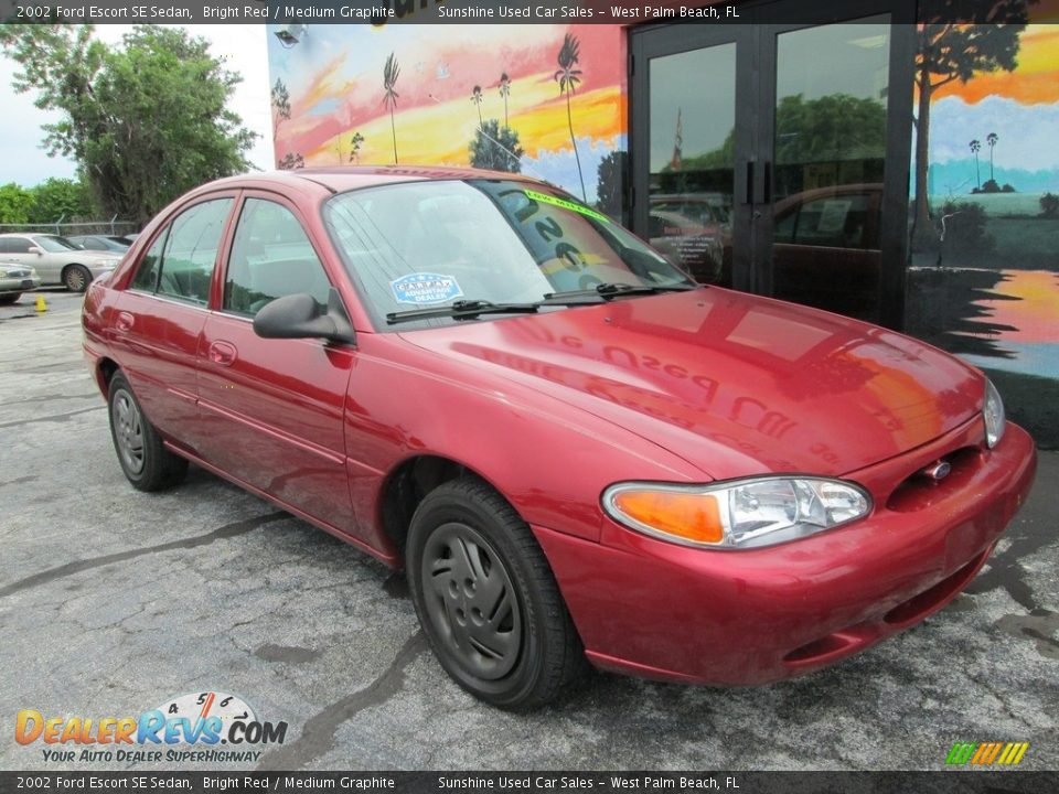 2002 Ford Escort SE Sedan Bright Red / Medium Graphite Photo #4