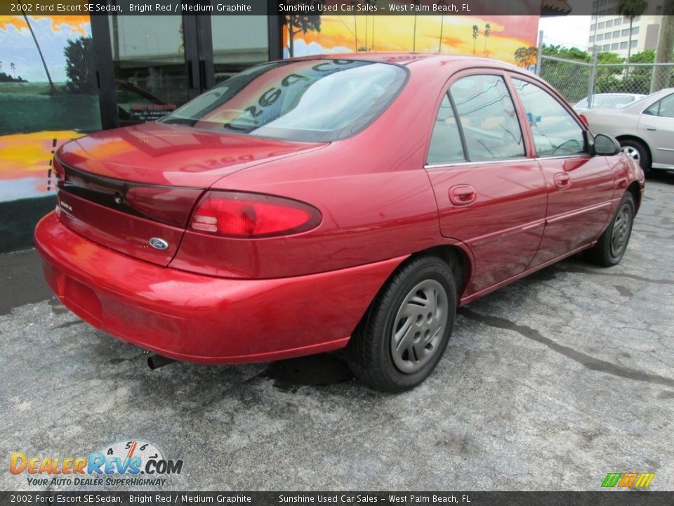 2002 Ford Escort SE Sedan Bright Red / Medium Graphite Photo #7