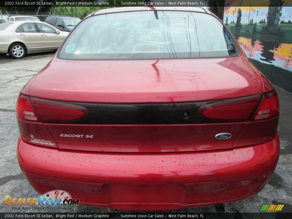 2002 Ford Escort SE Sedan Bright Red / Medium Graphite Photo #8