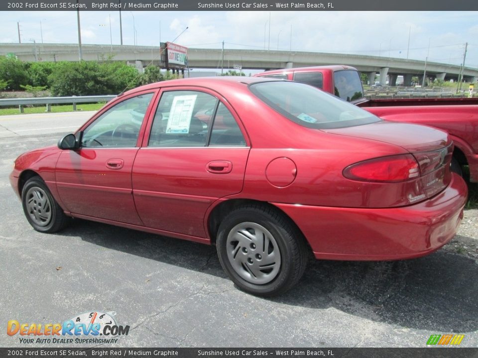 2002 Ford Escort SE Sedan Bright Red / Medium Graphite Photo #9