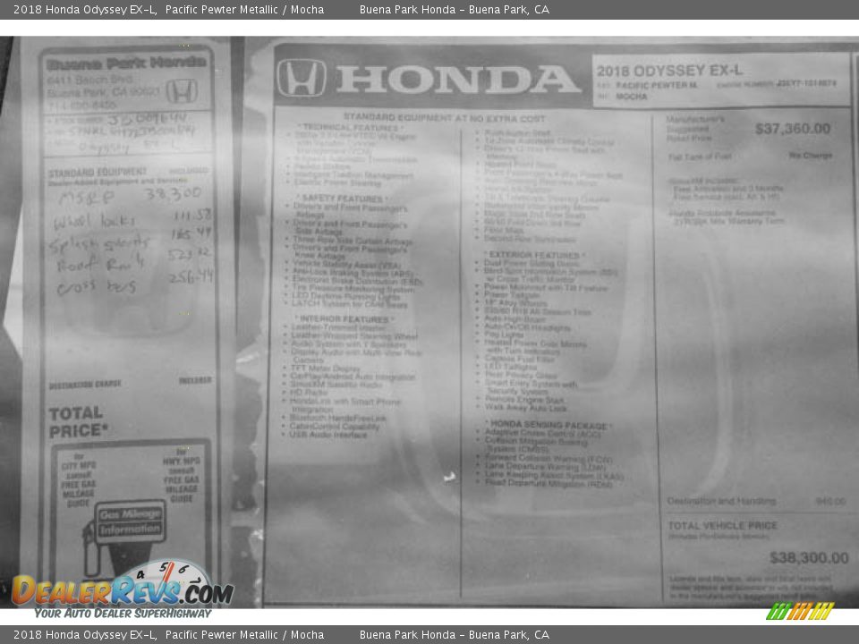 2018 Honda Odyssey EX-L Pacific Pewter Metallic / Mocha Photo #19
