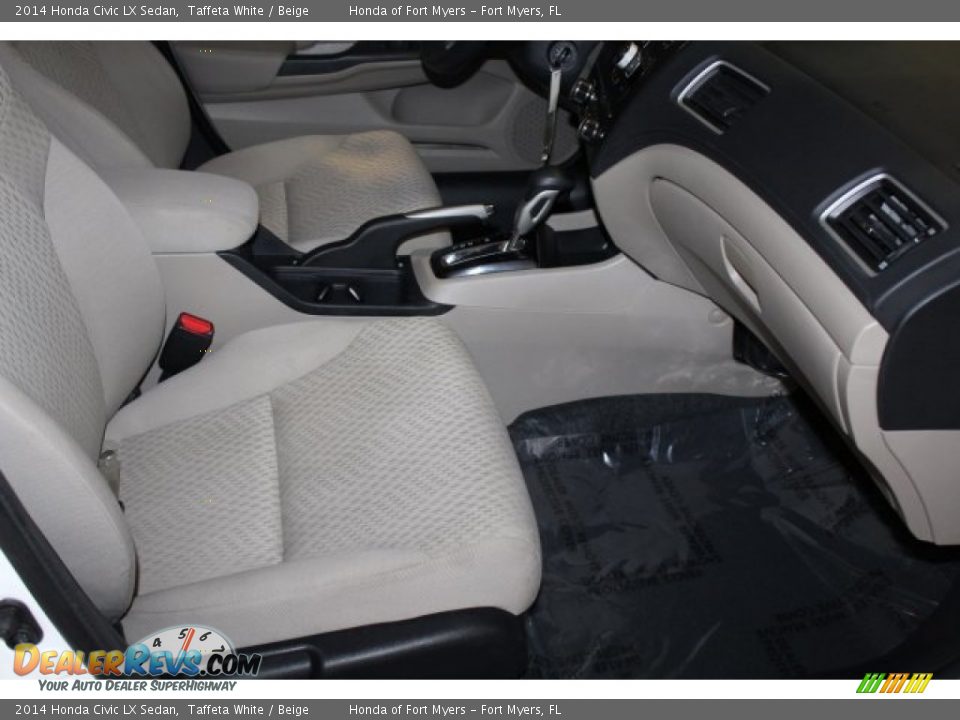 2014 Honda Civic LX Sedan Taffeta White / Beige Photo #27