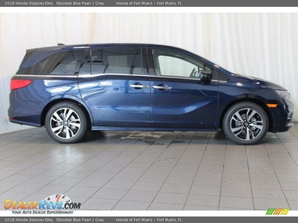 2018 Honda Odyssey Elite Obsidian Blue Pearl / Gray Photo #2