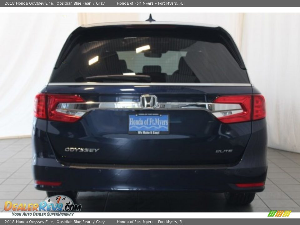 2018 Honda Odyssey Elite Obsidian Blue Pearl / Gray Photo #6